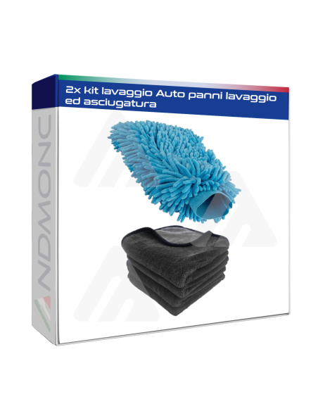2x kit lavaggio Auto panni lavaggio ed asciugatura