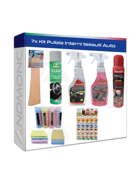 Kit Pulizia Interni tessuti Auto 7pz.
