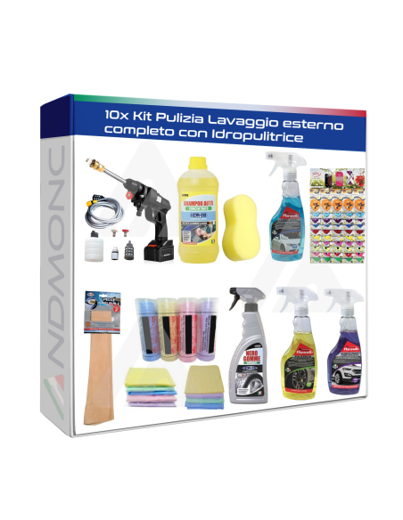 Kit Pulizia Lavaggio esterno completo per Auto 10pz.