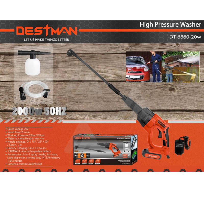 Idropulitrice elettrica ricaricabile destman...