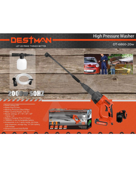 Idropulitrice elettrica ricaricabile destman dt-6860