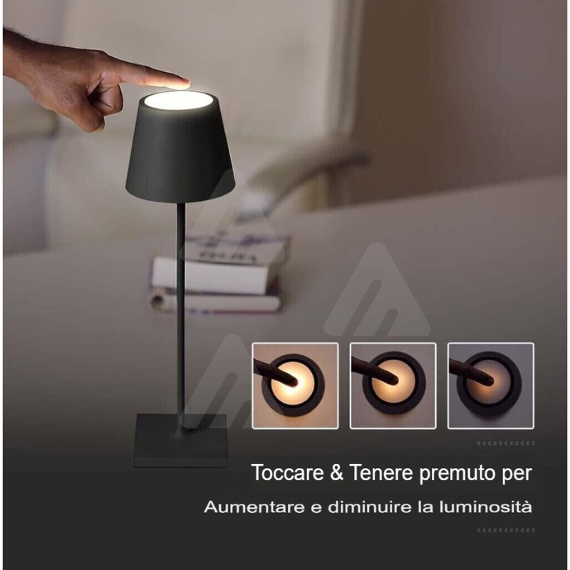 Lampada da tavolo LED ricariabile touch senza fili