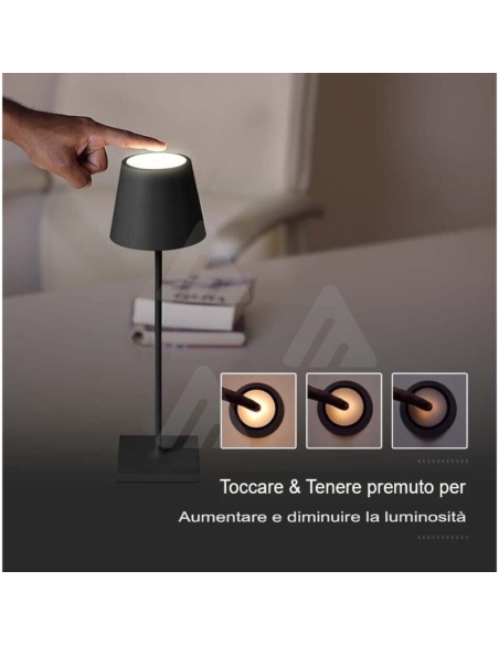 Lampada da tavolo LED ricariabile touch senza fili