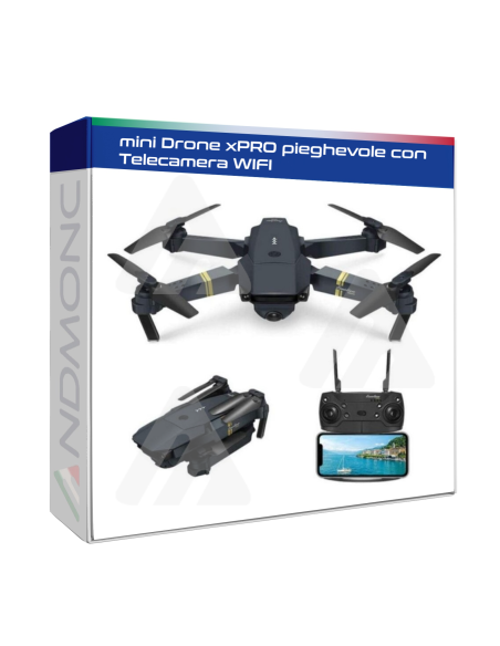 mini Drone xPRO pieghevole con Telecamera controllo da telecomando o smartphone wifi