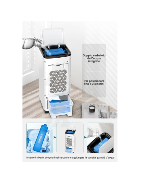 Raffrescatore D'Aria Condizionatore Portatile 80W Capacità 4Lt