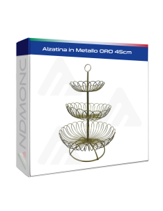 Alzatina in metallo colore ORO tre piani 45cm