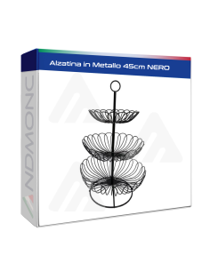 Alzatina in metallo colore Nero tre piani 45cm