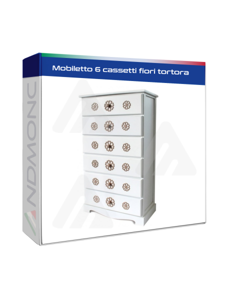 Mobiletto 6 cassetti fiori tortora
