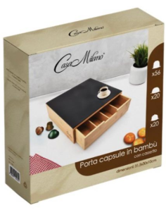 Porta Capsule in bamboo con ripiano in vetro temperato... 2