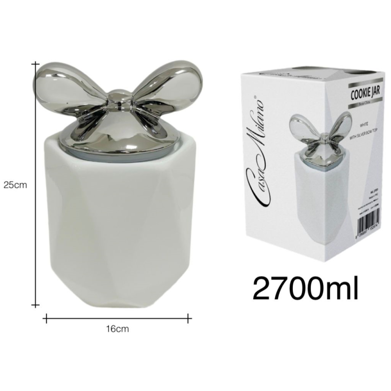 Biscottiera in Porcellana Bianca con tappo...