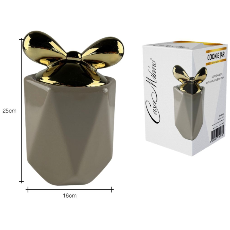 Biscottiera in Porcellana Tortora con tappo...