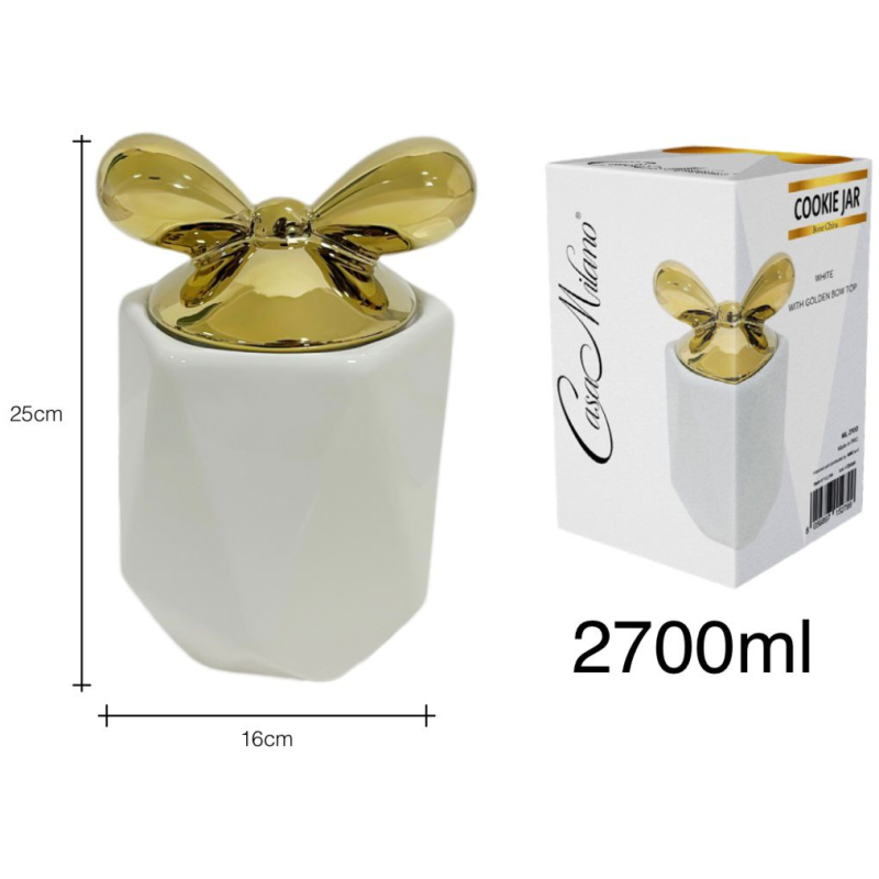 Biscottiera in Porcellana Bianca con tappo...