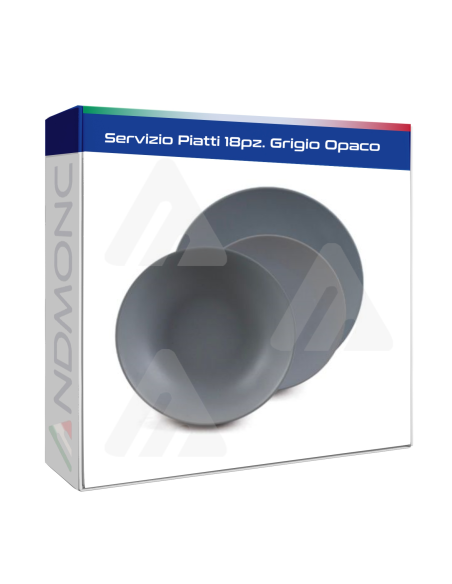 Servizio Piatti 18pz. Grigio Opaco