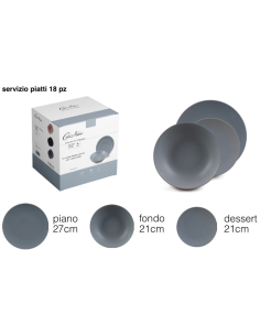 Servizio Piatti 18pz. Grigio Opaco 2