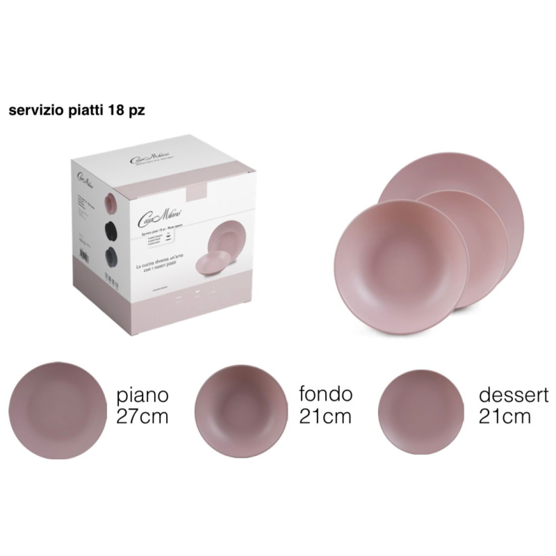 Servizio Piatti 18pz. art. Rosa Opaco
