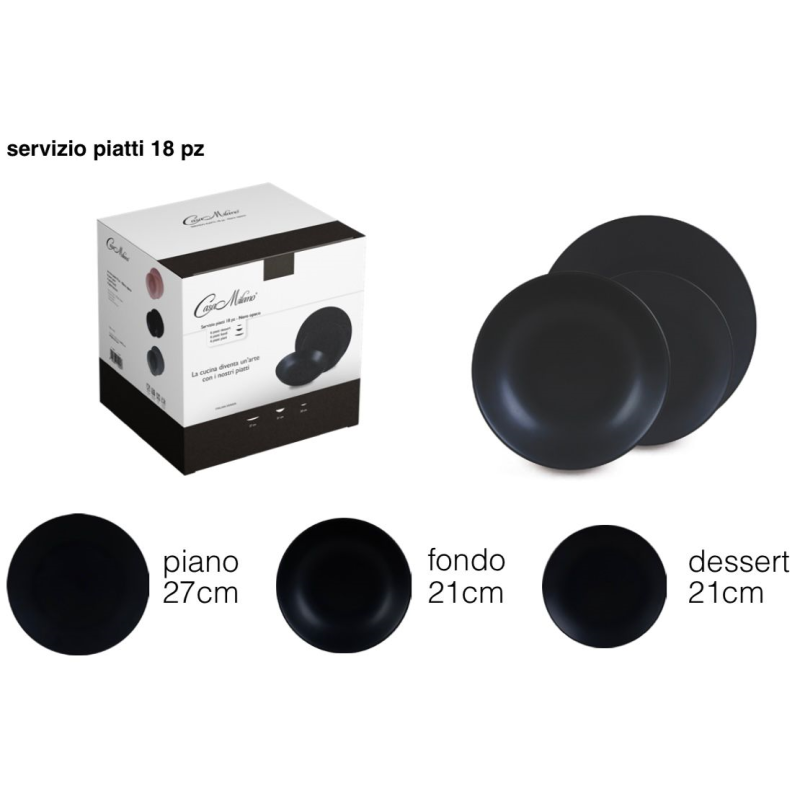 Servizio Piatti 18pz. art. Nero Opaco