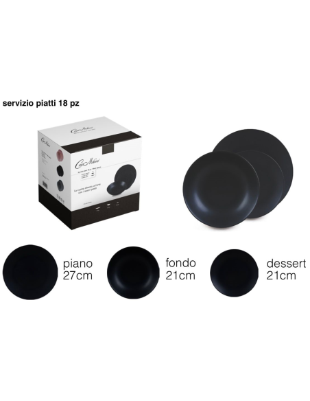 Servizio Piatti 18pz. art. Nero Opaco