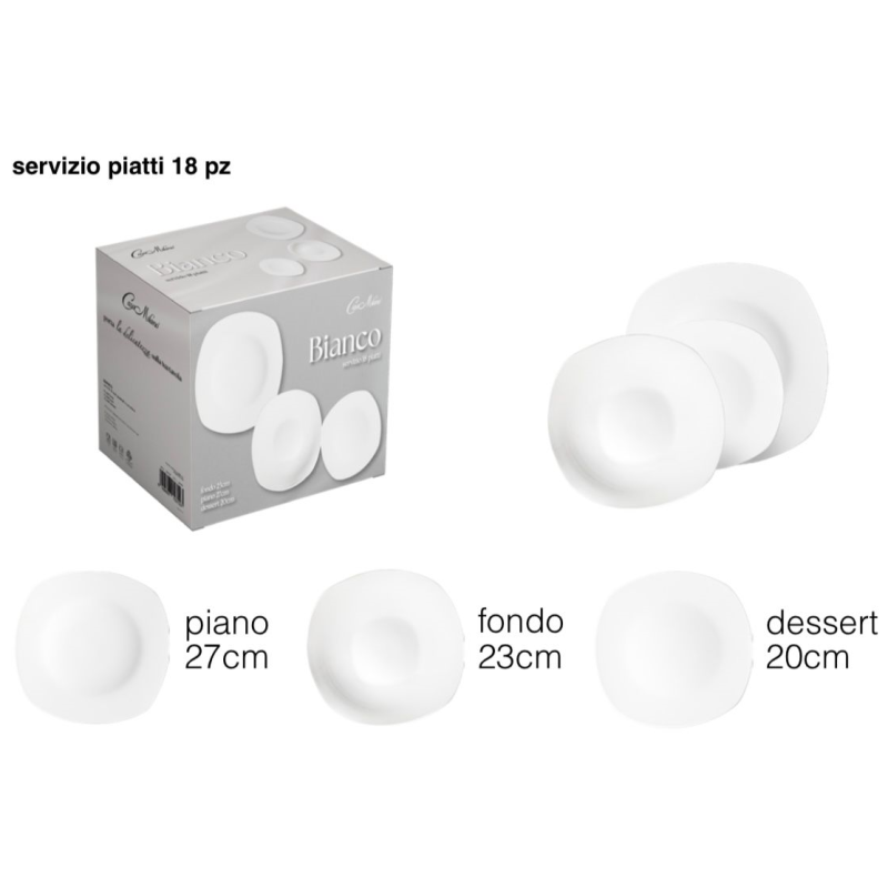 Servizio Piatti 18pz. art. Bianco Casa Milano