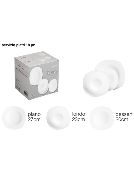 Servizio Piatti 18pz. art. Bianco Casa Milano