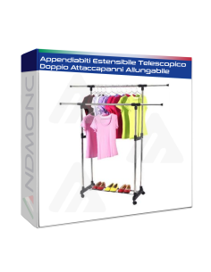 Appendiabiti Estensibile Telescopico Doppio Attaccapanni...