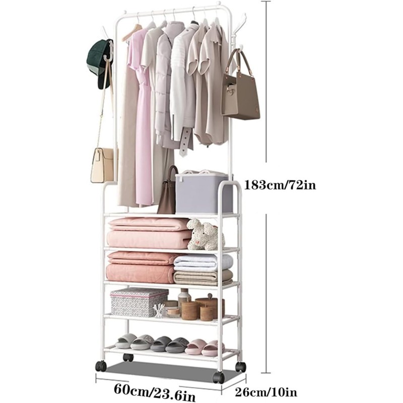 Attaccapanni appendiabiti in metallo con ganci,...