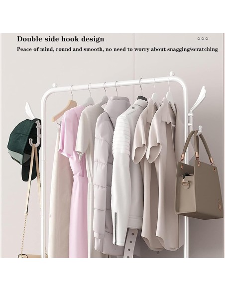 Attaccapanni appendiabiti in metallo con ganci, 5 mensole, Bianco