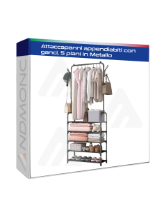 Attaccapanni appendiabiti in metallo con ganci, 5...