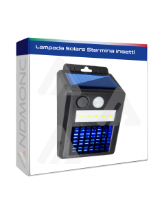 Lampada Stermina Insetti a ricarica Solare senza Fili 2in1
