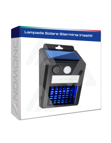 Lampada Stermina Insetti a ricarica Solare senza Fili 2in1