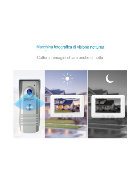 2MP 7 "160 Gradi Wifi AHD Videocitofono Per Casa Grandangolare Con Visione Notturna