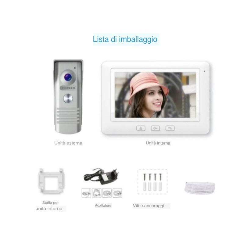 2MP 7 "160 Gradi Wifi AHD Videocitofono Per...