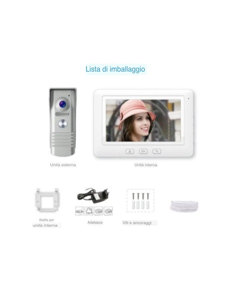 2MP 7 "160 Gradi Wifi AHD Videocitofono Per Casa Grandangolare Con Visione Notturna