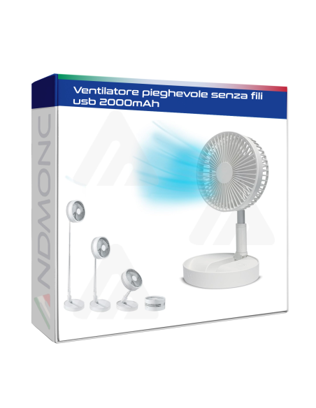 Ventilatore pieghevole senza fili usb 2000mAh