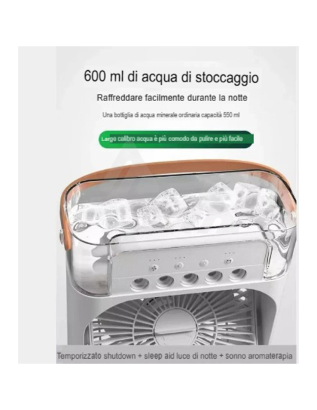 Ventilatore 2in1 e condizionatore portatile ricarica USB
