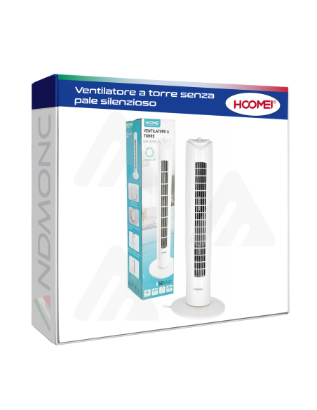 Ventilatore a torre senza pale silenzioso rotazione hm-8255 45w
