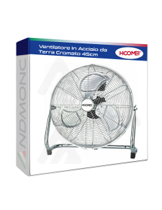 Ventilatore In Acciaio Da Terra Cromato 45cm 100 WATT 3...