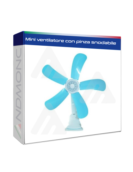 Mini ventilatore con pinza snodabile