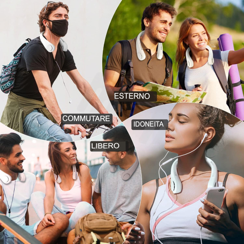 Ventilatore portatile da collo ricaricabile...