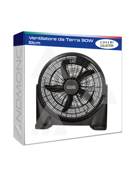 Ventilatore da terra 90W 51cm nero coveri collection