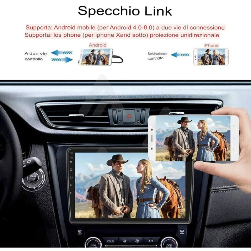 Autoradio 2 DIN 10" Android gps wifi bluetooth