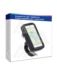 Supporto per telefono impermeabile per moto 6.3 "