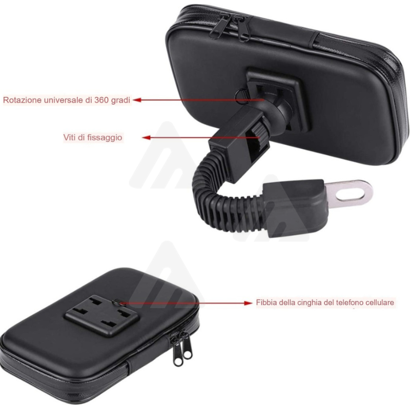 Supporto per telefono impermeabile per moto 6.3 "