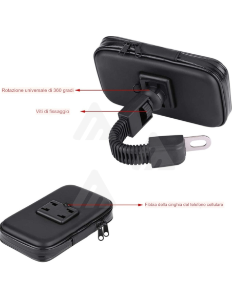 Supporto per telefono impermeabile per moto 6.3 "