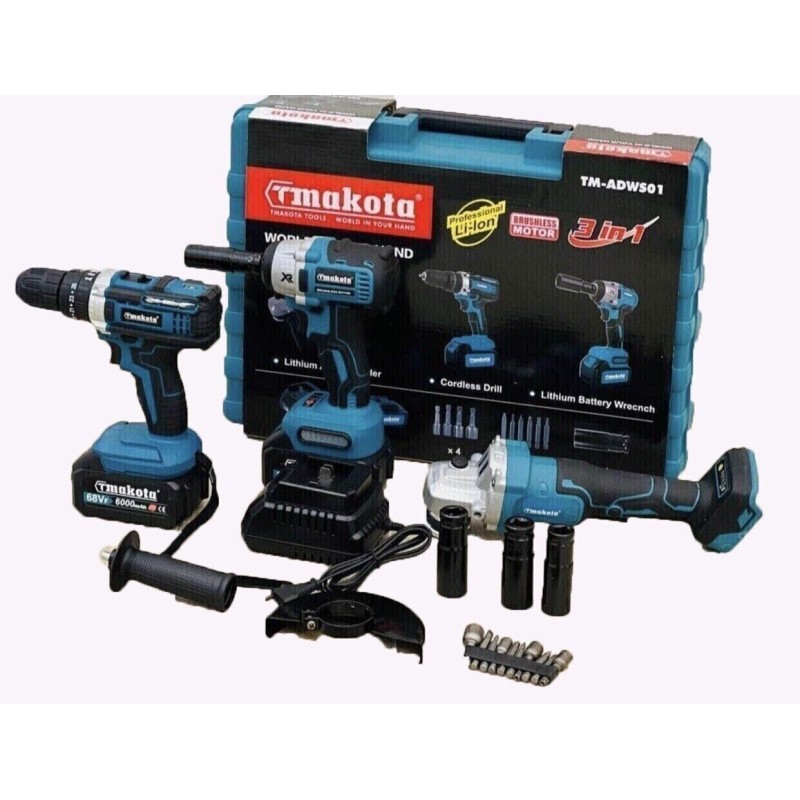 Kit 3 in 1 Trapano Avvitatore + Avvitatore a...