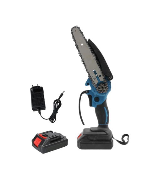 Kit potatura forbice cesoia motosega 6" a batteria 26V + asta telescopica