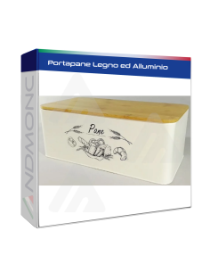 Portapane Grande Legno e Alluminio design moderno