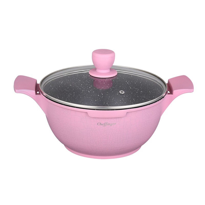 Set di Pentole 20-24-28cm Cheffinger Rosa 6 pezzi