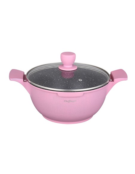 Set di Pentole 20-24-28cm Cheffinger Rosa 6 pezzi