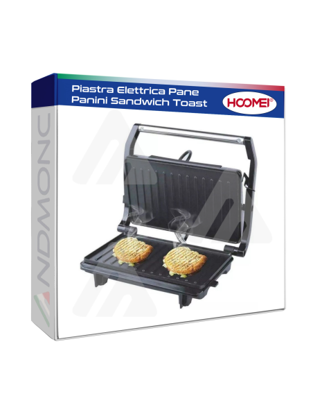 Piastra Elettrica Pane Panini Sandwich Toast Tostiera Tostapane Pizza HM-5830