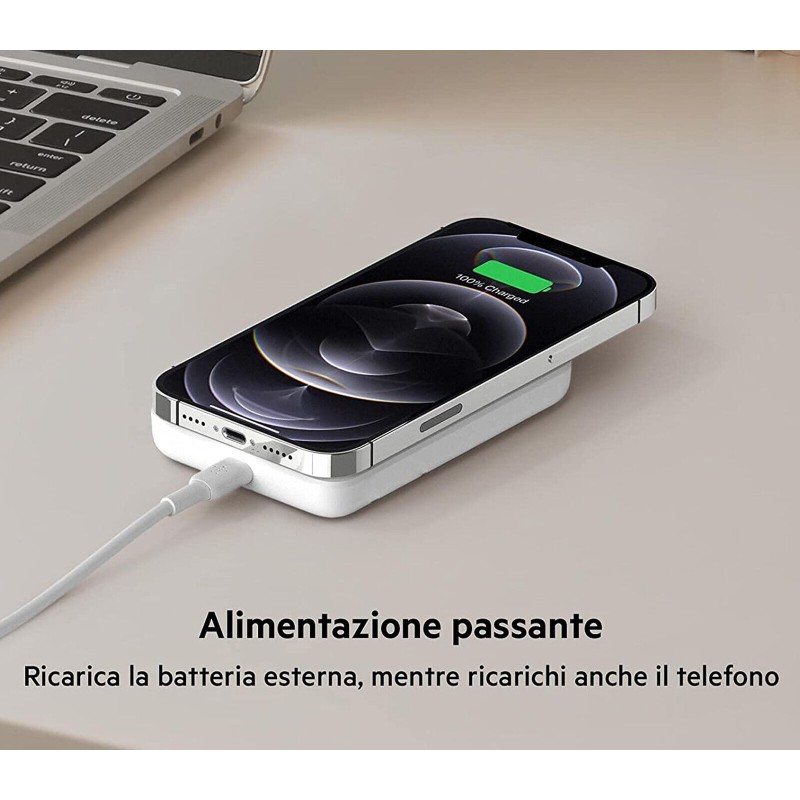 Power Bank Portatile Tecnologia QI 15Wh 5000mAh...